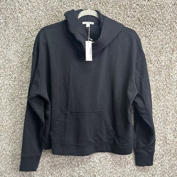 Standard James Perse Hoodie Womens Medium Black 100% Cotton Relaxed Pullover NWT - Picture 1 of 7